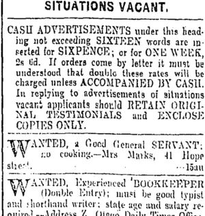 Page 1 Advertisements Column 4 (Otago Daily Times 15-8-1901)