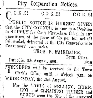 Page 1 Advertisements Column 7 (Otago Daily Times 15-8-1901)