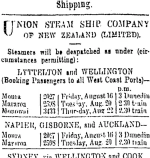Page 1 Advertisements Column 2 (Otago Daily Times 15-8-1901)