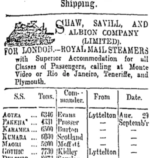 Page 1 Advertisements Column 1 (Otago Daily Times 13-8-1901)