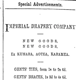 Page 4 Advertisements Column 3 (Otago Daily Times 9-9-1901)
