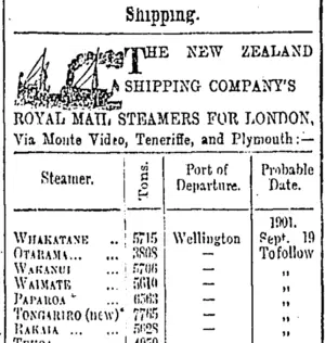 Page 1 Advertisements Column 3 (Otago Daily Times 3-9-1901)
