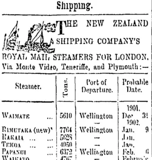 Page 1 Advertisements Column 3 (Otago Daily Times 1-1-1902)