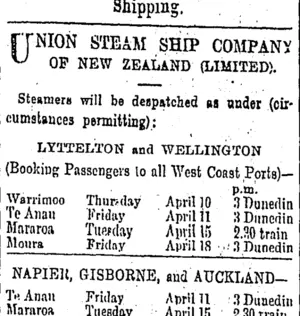 Page 1 Advertisements Column 2 (Otago Daily Times 8-4-1902)