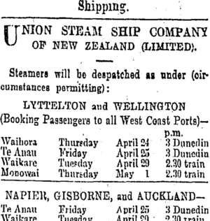 Page 1 Advertisements Column 2 (Otago Daily Times 22-4-1902)