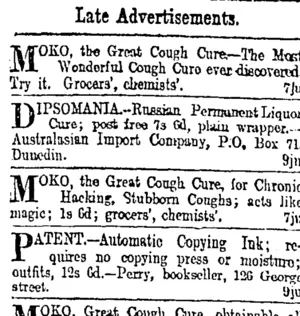 Page 6 Advertisements Column 1 (Otago Daily Times 9-6-1902)