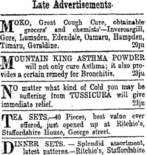 Page 6 Advertisements Column 1 (Otago Daily Times 30-6-1902)