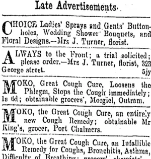 Page 9 Advertisements Column 4 (Otago Daily Times 5-7-1902)