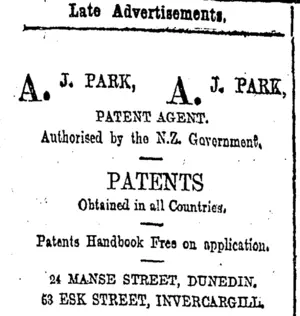 Page 6 Advertisements Column 1 (Otago Daily Times 16-7-1902)