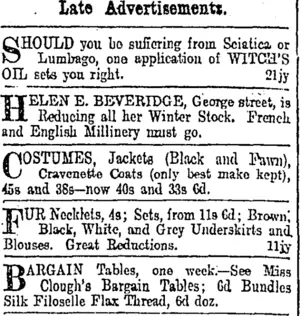 Page 6 Advertisements Column 1 (Otago Daily Times 21-7-1902)