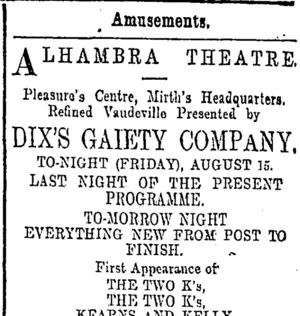 Page 1 Advertisements Column 7 (Otago Daily Times 15-8-1902)