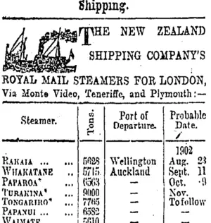 Page 1 Advertisements Column 3 (Otago Daily Times 13-8-1902)