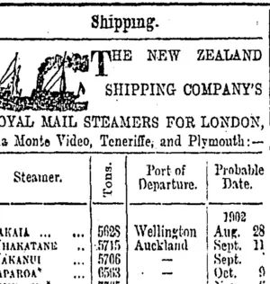 Page 1 Advertisements Column 3 (Otago Daily Times 25-8-1902)