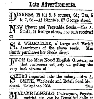 Page 6 Advertisements Column 1 (Otago Daily Times 29-8-1902)