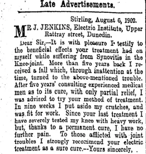 Page 6 Advertisements Column 1 (Otago Daily Times 21-8-1902)