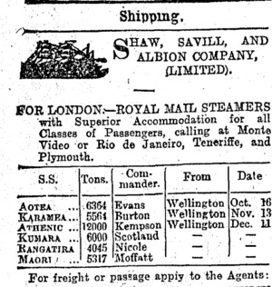 Page 1 Advertisements Column 1 (Otago Daily Times 27-9-1902)