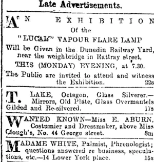 Page 6 Advertisements Column 2 (Otago Daily Times 22-9-1902)