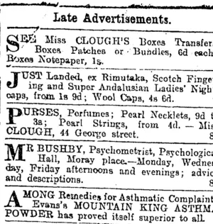 Page 6 Advertisements Column 2 (Otago Daily Times 8-10-1902)