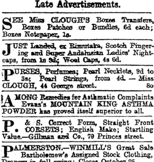 Page 6 Advertisements Column 1 (Otago Daily Times 10-10-1902)