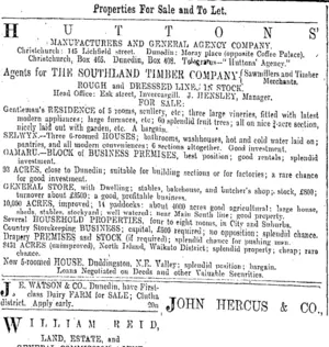 Page 8 Advertisements Column 4 (Otago Daily Times 27-11-1902)