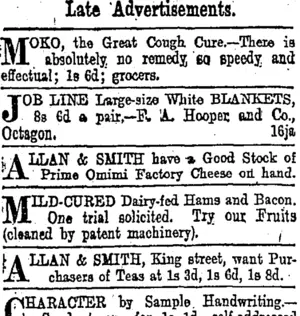 Page 6 Advertisements Column 1 (Otago Daily Times 16-1-1903)