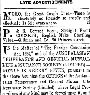 Page 6 Advertisements Column 3 (Otago Daily Times 2-2-1903)