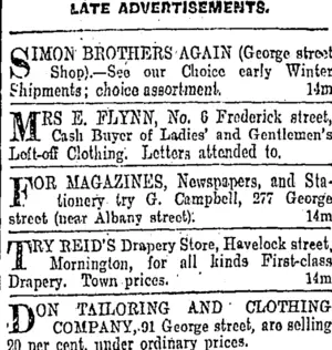 Page 9 Advertisements Column 6 (Otago Daily Times 14-3-1903)