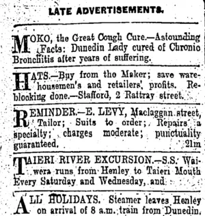 Page 6 Advertisements Column 1 (Otago Daily Times 26-3-1903)