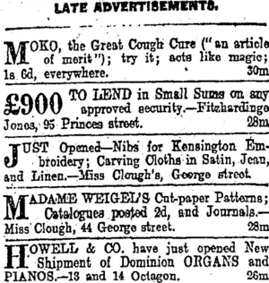 Page 6 Advertisements Column 1 (Otago Daily Times 30-3-1903)