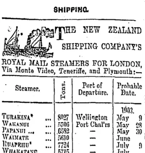 Page 1 Advertisements Column 3 (Otago Daily Times 29-4-1903)