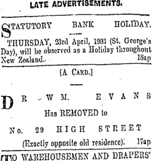 Page 6 Advertisements Column 3 (Otago Daily Times 21-4-1903)