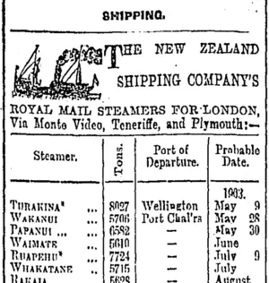 Page 1 Advertisements Column 3 (Otago Daily Times 9-5-1903)