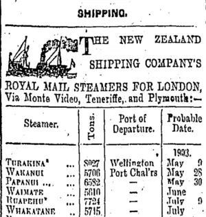 Page 1 Advertisements Column 3 (Otago Daily Times 2-5-1903)