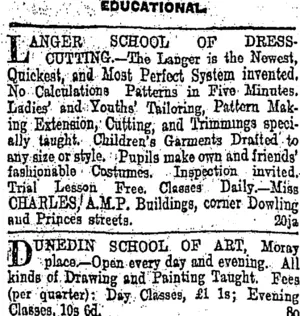 Page 6 Advertisements Column 1 (Otago Daily Times 19-5-1903)