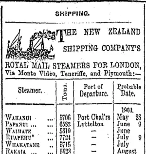 Page 1 Advertisements Column 3 (Otago Daily Times 25-5-1903)
