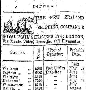 Page 1 Advertisements Column 3 (Otago Daily Times 27-5-1903)