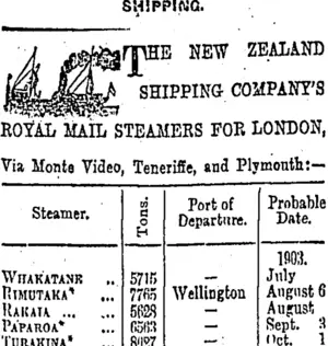 Page 1 Advertisements Column 3 (Otago Daily Times 14-7-1903)