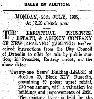 Page 12 Advertisements Column 2 (Otago Daily Times 11-7-1903)