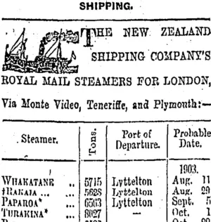 Page 1 Advertisements Column 3 (Otago Daily Times 10-8-1903)