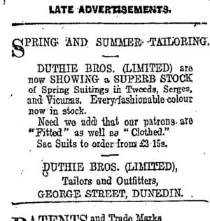 Page 6 Advertisements Column 1 (Otago Daily Times 14-9-1903)