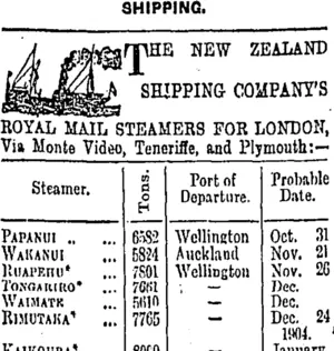 Page 1 Advertisements Column 3 (Otago Daily Times 24-10-1903)