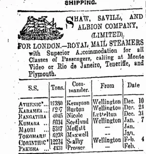 Page 1 Advertisements Column 1 (Otago Daily Times 19-11-1903)