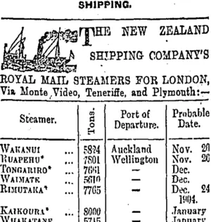 Page 1 Advertisements Column 3 (Otago Daily Times 10-11-1903)