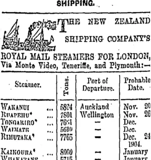 Page 1 Advertisements Column 3 (Otago Daily Times 11-11-1903)