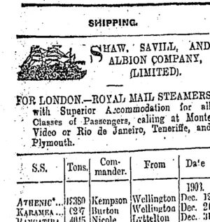 Page 1 Advertisements Column 1 (Otago Daily Times 26-11-1903)