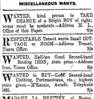 Page 1 Advertisements Column 6 (Otago Daily Times 9-1-1904)
