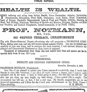 Page 2 Advertisements Column 3 (Otago Daily Times 26-1-1904)