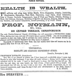 Page 2 Advertisements Column 3 (Otago Daily Times 9-2-1904)