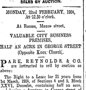 Page 12 Advertisements Column 1 (Otago Daily Times 18-2-1904)