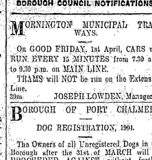 Page 6 Advertisements Column 2 (Otago Daily Times 30-3-1904)